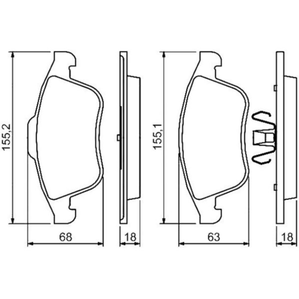 Тормозные колодки Bosch 0986494401