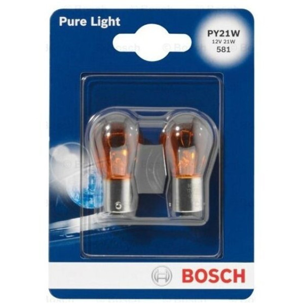 Галогенна автолампа Bosch PY21W Pure Light 12V 21W (1987301018)