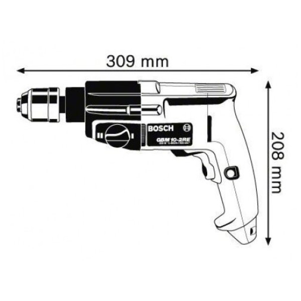Дриль ненаголошений Bosch GBM 10-2 RE (0601168568)