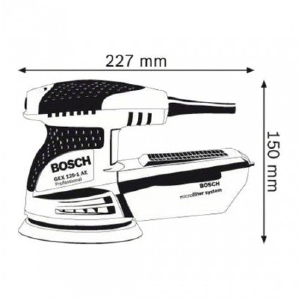 Эксцентриковая шлифовальная машина Bosch GEX 125-1 AE (0601387500)