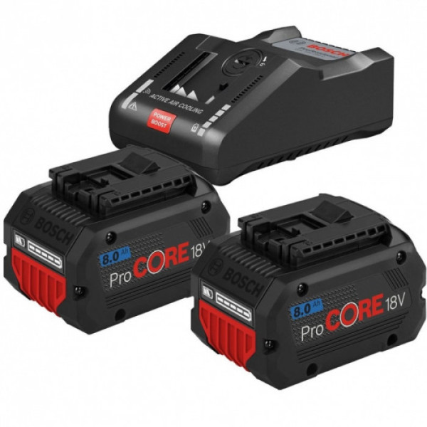 Акумулятор та зарядний пристрій для електроінструменту Bosch 2x ProCORE18V + GAL 18V-160 C (1600A016GP)